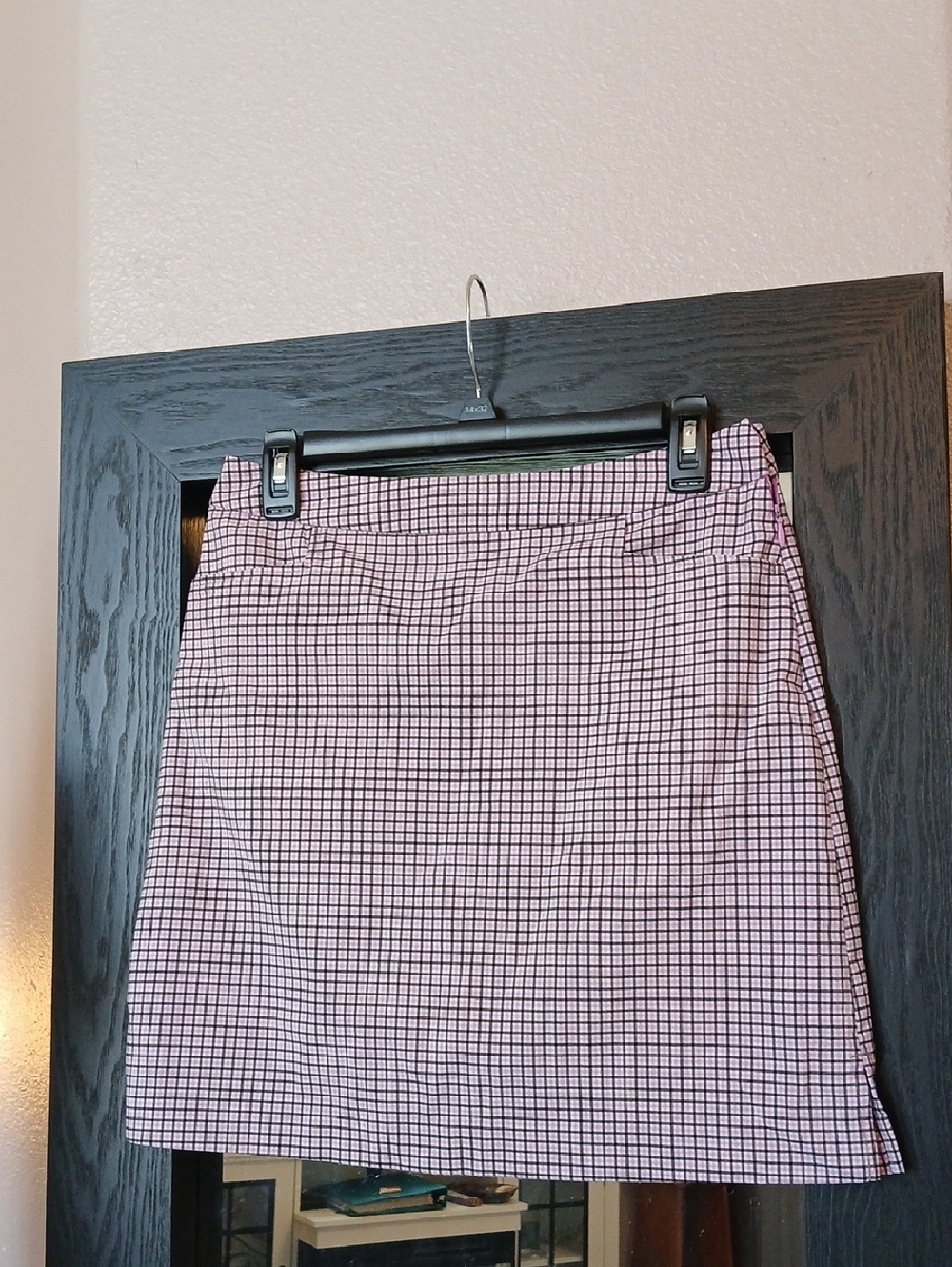 Monterey Club Womens Golf Skort Sz 4 Lavender Black White Plaid